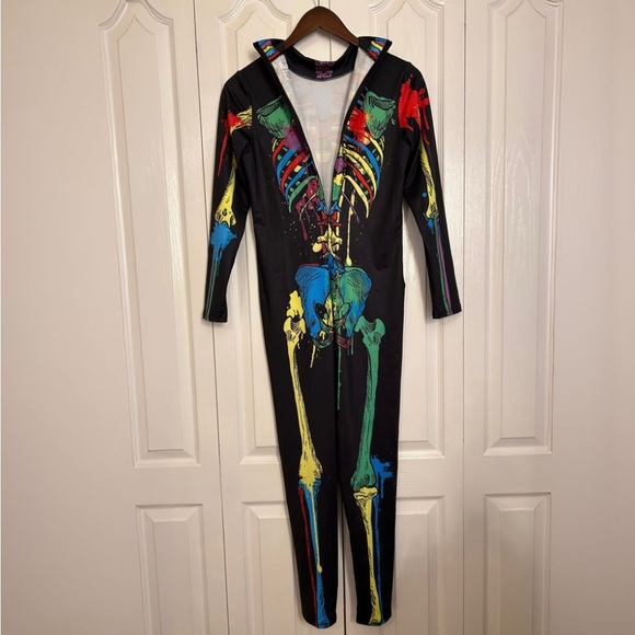 Women’s Colorful Skeleton Costume - Picture 6 of 11